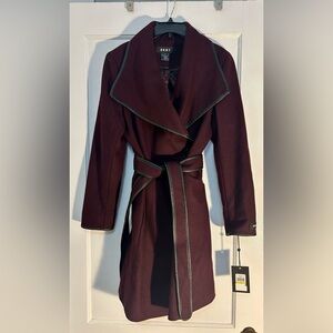 DKNY women's burgundy peacoat. M